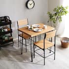 ヴィンテージテイストのシンプルダイニング3点セット BRV3 (NA) 1枚目画像