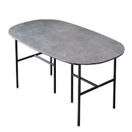 セラミック天板 楕円テーブル (幅140cm GY)