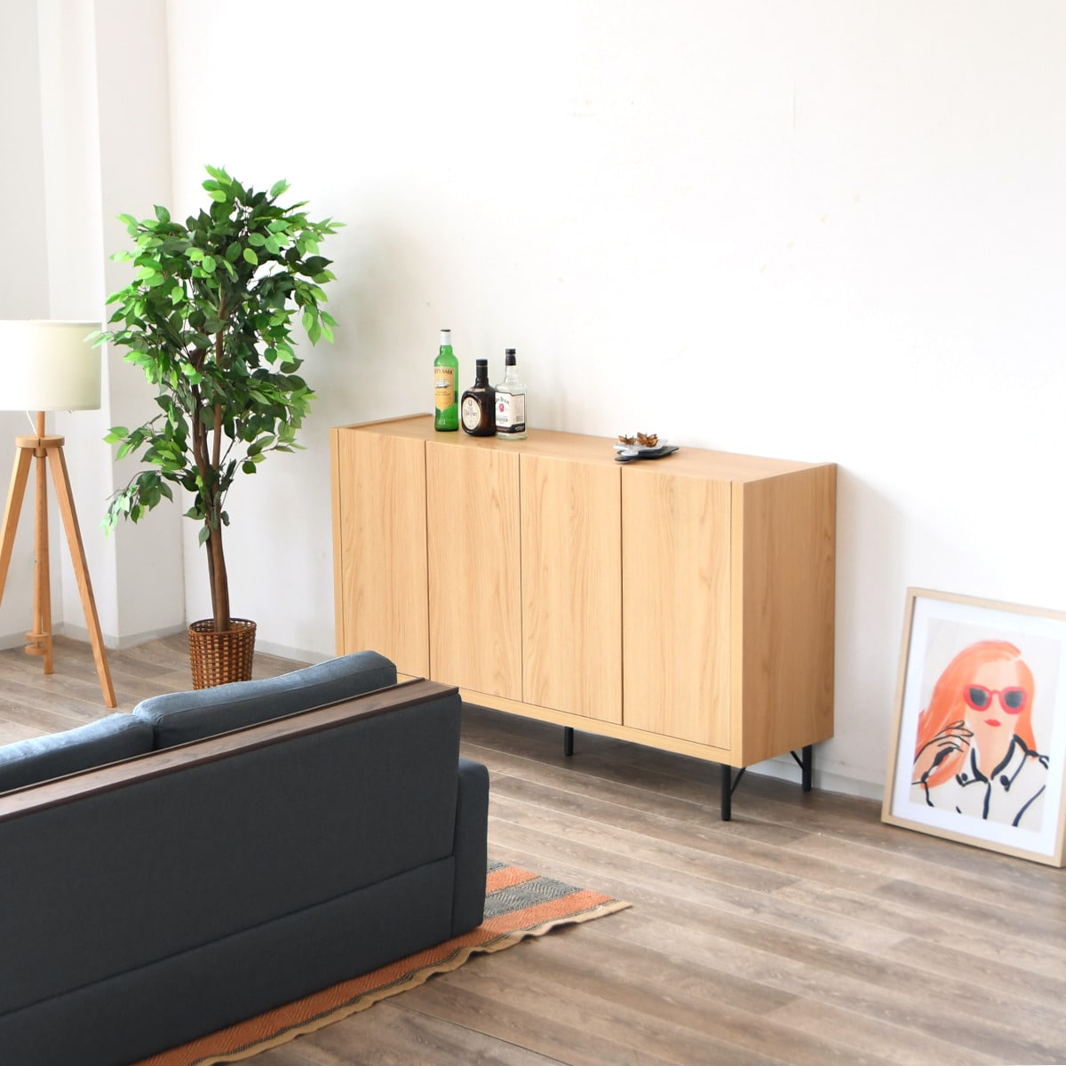 木目調 シンプルキャビネット (幅149.5cm NA) | ニトリネット【公式