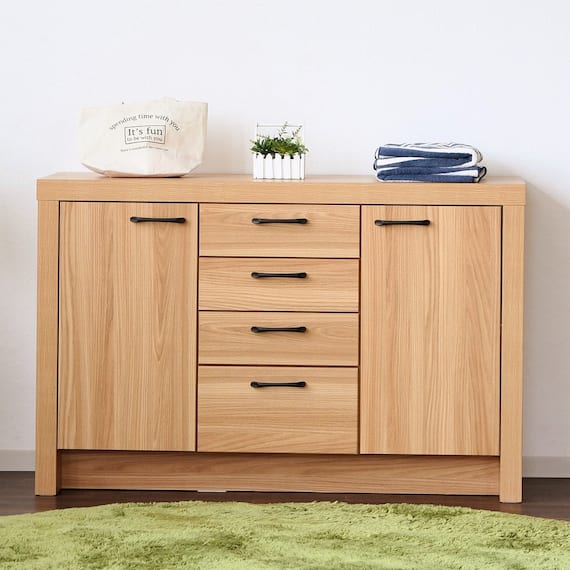 オーク柄サイドボード (幅119.5cm NA) 1枚目画像