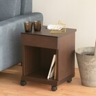 ティッシュ箱も入るサイドテーブル(ロータイプ DBR) 1枚目画像