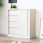 カウンター下やリビングにも使える薄型キャビネット(幅89.5cm WH) 1枚目画像