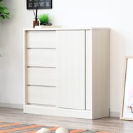 カウンター下やリビングにも使える薄型キャビネット(幅89.5cm WH)【期間限定価格:11/28~1/5まで】