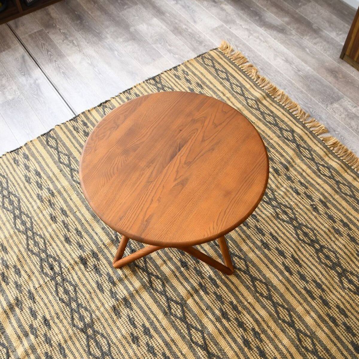 木目が美しい天然木円形リビングテーブル (MBR) | ニトリネット【公式