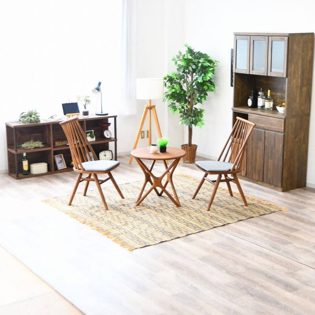 ♡美品♡ニトリ美しいウォールナット 机 木目が美しい天然木円形リビングテーブル (MBR) | ニトリネット【公式