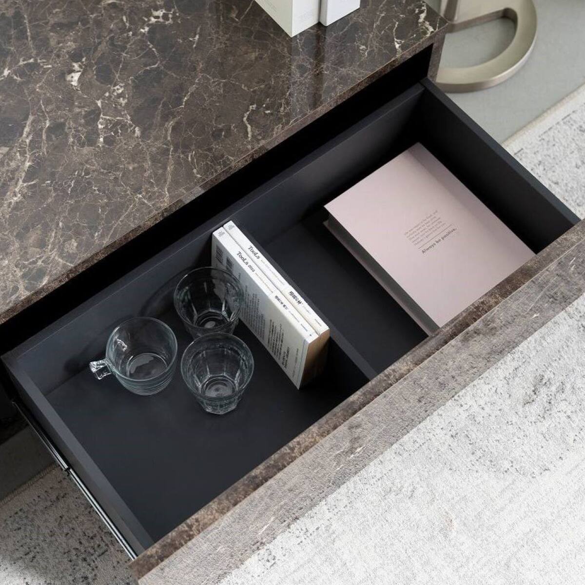 光沢のある大理石柄テレビボード (BK) | ニトリネット【公式】 家具