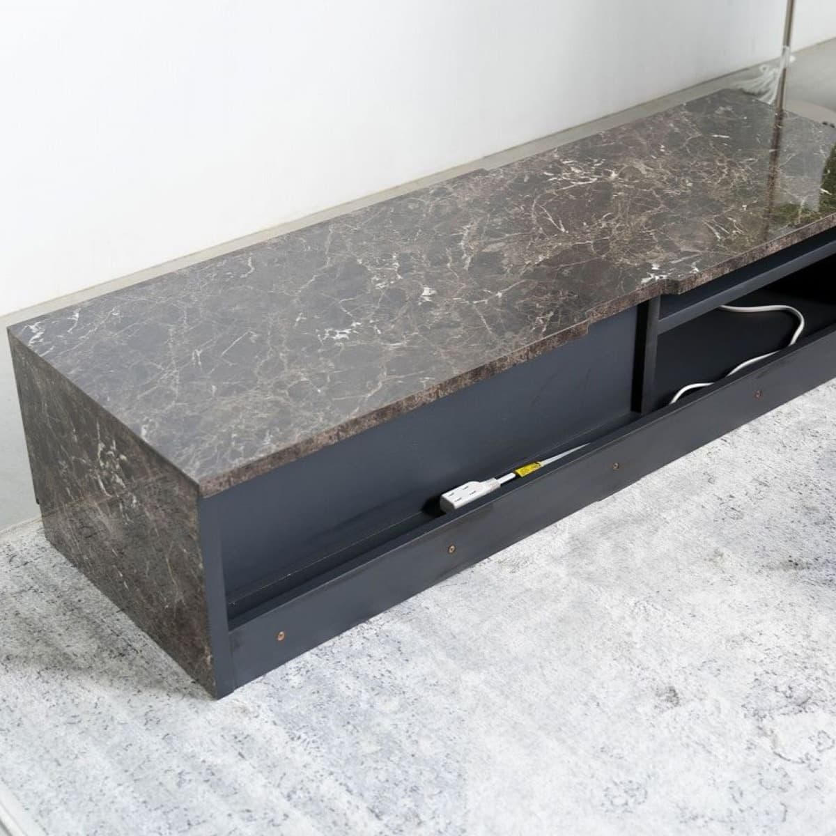【大幅値下げ】【美品・定価37,900円】大理石風 テレビボード ニトリ (リメイク品) 【10000円→5000円】 高級感のある大理石調テレビ台 (WH) | ニトリネット【公式】 家具