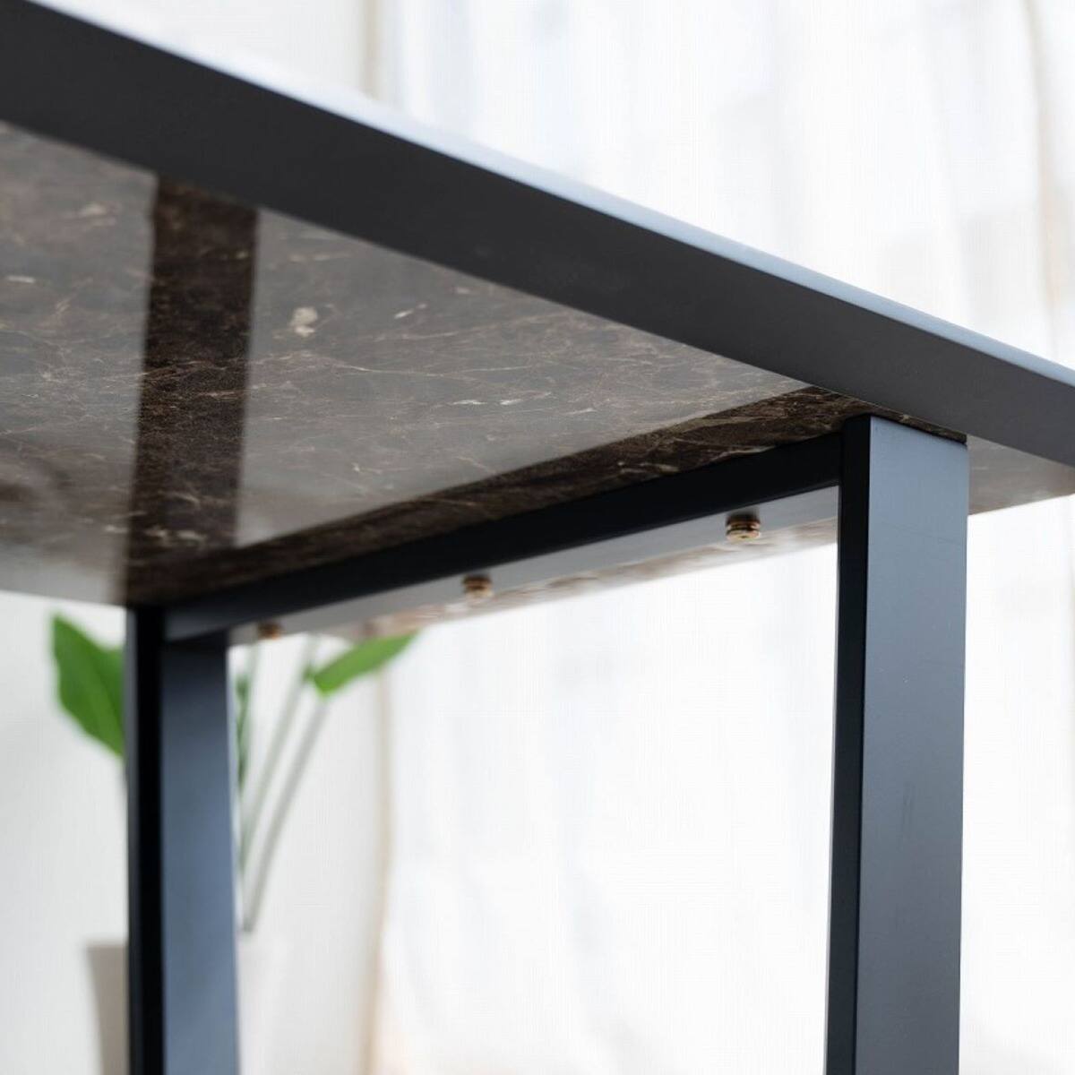 光沢のある大理石柄センターテーブル (BK) | ニトリネット【公式