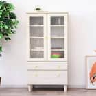 大人可愛いキャビネット 扉 + 引き出しタイプ (幅70cm WH) 1枚目画像