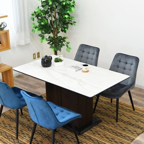 セラミック天板テーブル 収納付き (幅140cm WH) 1枚目画像