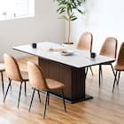 セラミック天板テーブル 収納付き (幅180cm WH) 1枚目画像