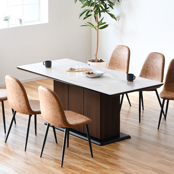 セラミック天板テーブル 収納付き (幅180cm WH) 1枚目画像