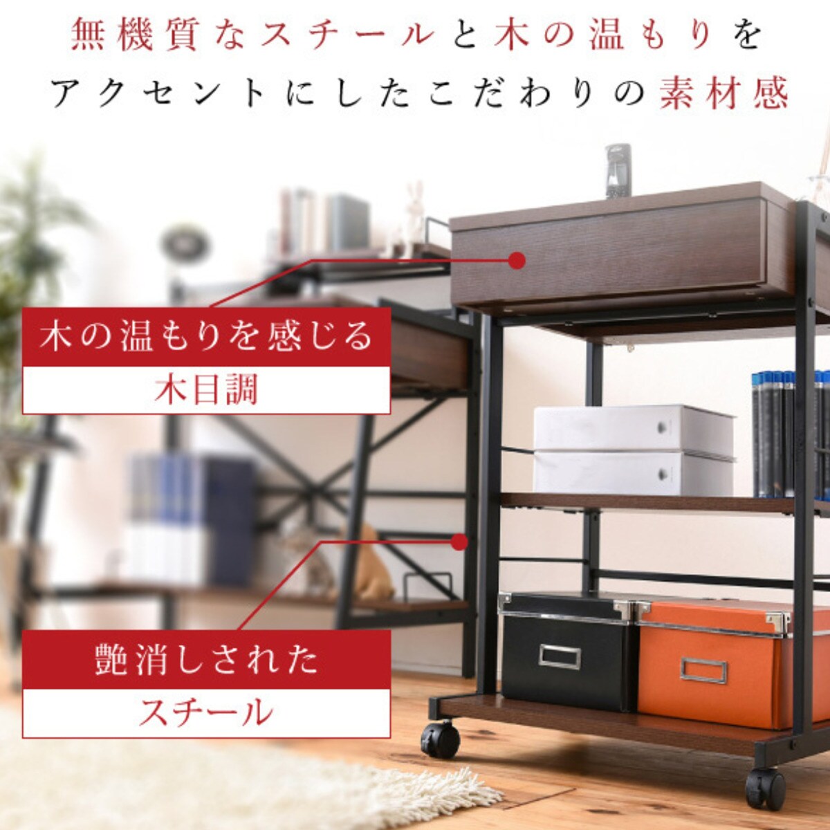 引出し＆キャスター付デスクワゴン | ニトリネット【公式】 家具