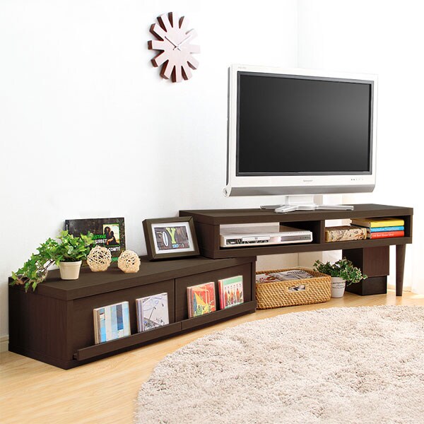 奥行き30cmの薄型伸長式テレビ台幅105-196cm(DBR)