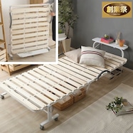 棚・コンセント・キャスター付き 折りたたみスノコベッド(WH)【期間限定価格:11/28~1/5まで】