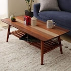 4種類の木目のコントラストが美しい折りたたみ式センターテーブル(W100) 1枚目画像