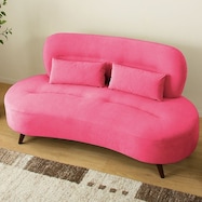 ふっくらビーンズのフォルムが可愛い 2人掛けファブリックソファ