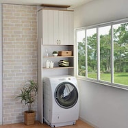 突っ張り式フレンチカントリー調 洗濯機ラック