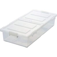 連結可能な2面開きベッド下収納ボックス(クリア)