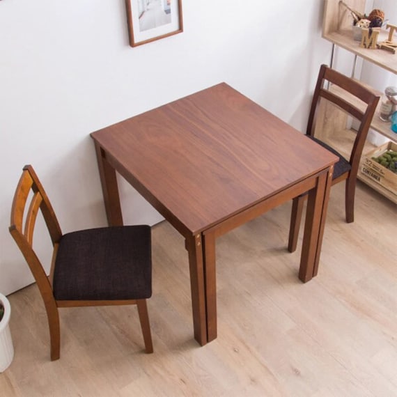 伸長式ダイニングテーブル3点セット (幅80-130cm LO DBR/DC PRT DBR) 1枚目画像