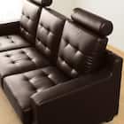 ヘッドレスト2個付き L型カウチソファ (DBR) 6枚目画像