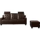 ヘッドレスト2個付き L型カウチソファ (DBR) 11枚目画像