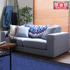 おしゃれなデニム風2人掛けソファ (クッション2個付き) (BL) 1枚目画像