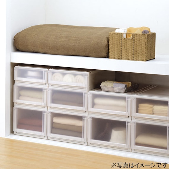 【ネット限定色】【奥行55cm】クローゼット用フィッツユニットケース (幅45cm×高さ20cm アイボリー) 8枚目画像