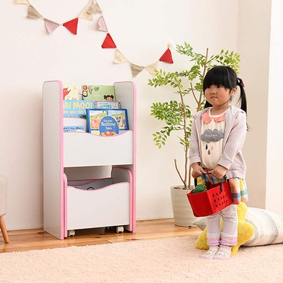 フチ回りがソフトな絵本棚(ピンク) 1枚目画像