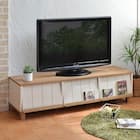 フレンチカントリー調 フラップ式扉テレビ台 (WH) 1枚目画像