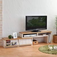 奥行き30cmの薄型伸長式テレビ台 (幅105-192cm WH)