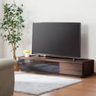 前板に天然木アルダー材を使用した高級感のある テレビ台 (幅150cm MBR) 1枚目画像