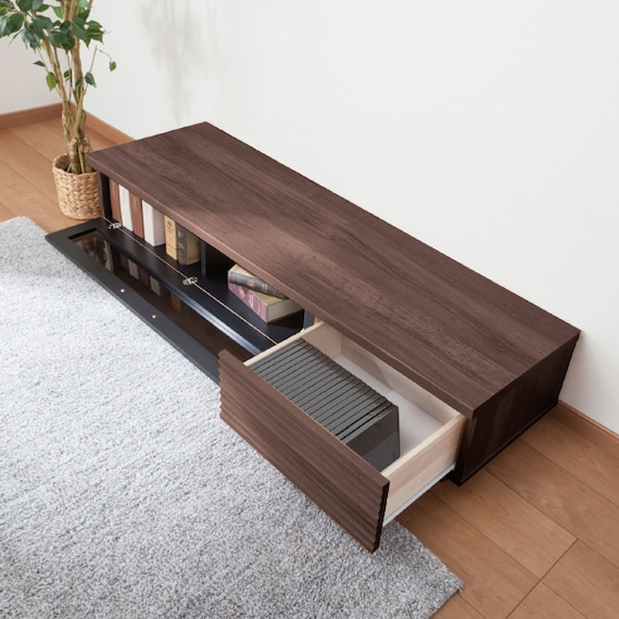 前板に天然木アルダー材を使用した高級感のある テレビ台 (幅150cm MBR) 3枚目画像