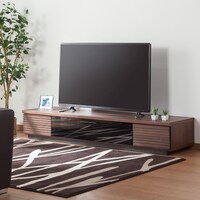 前板に天然木アルダー材を使用した高級感のある テレビ台 (幅180cm MBR)