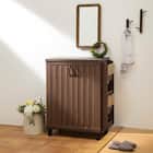 スリット入りシューズボックス スリッパラック付き (幅75cm GBP BR) 1枚目画像