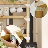 手軽なDIYができる2×4材棚受シングル(ホワイト)