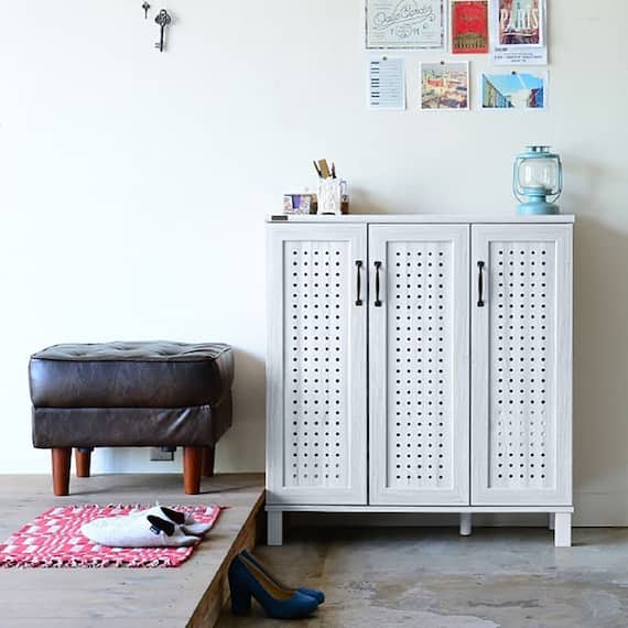 通気性のよいシンプルデザインシューズボックス(95-90 WH) 1枚目画像