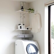 省スペース ハンガー付きつっぱりラック