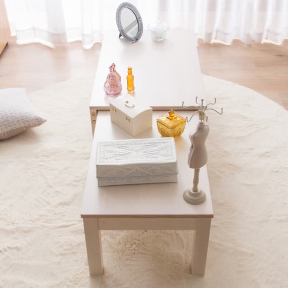 幅が自在に変えられる伸長式テーブル(幅80-140cm RP WW) 4枚目画像