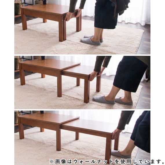 幅が自在に変えられる伸長式テーブル(幅80-140cm RP WW) 11枚目画像