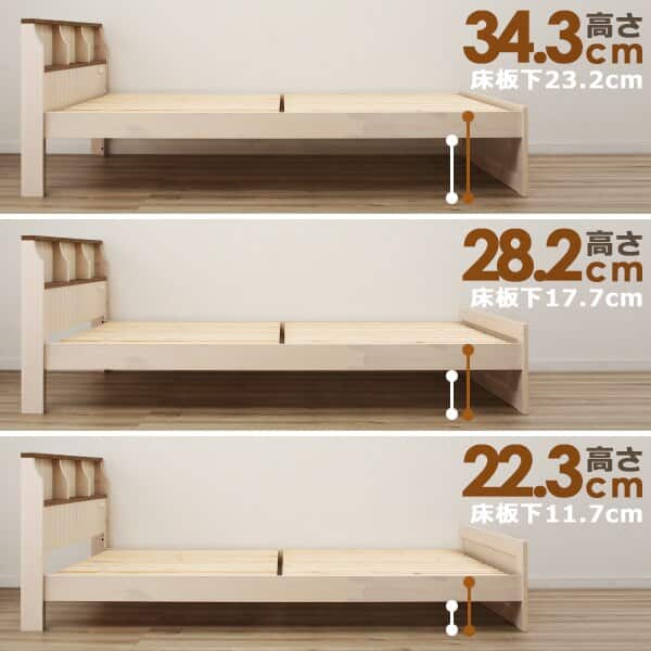棚・コンセント付き高さ調整すのこベッド(Nフレック D) | ニトリネット