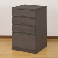 タモ突板の木目がうつくしい天然木キャビネット 4段(奥行45cm)