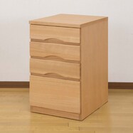 タモ突板の木目がうつくしい天然木キャビネット 4段(奥行59cm)