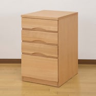 タモ突板の木目がうつくしい天然木キャビネット 4段(奥行59cm)