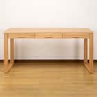 タモ突板の木目がうつくしい天然木デスク 奥行59cm(幅150cm ライトブラウン) 5枚目画像