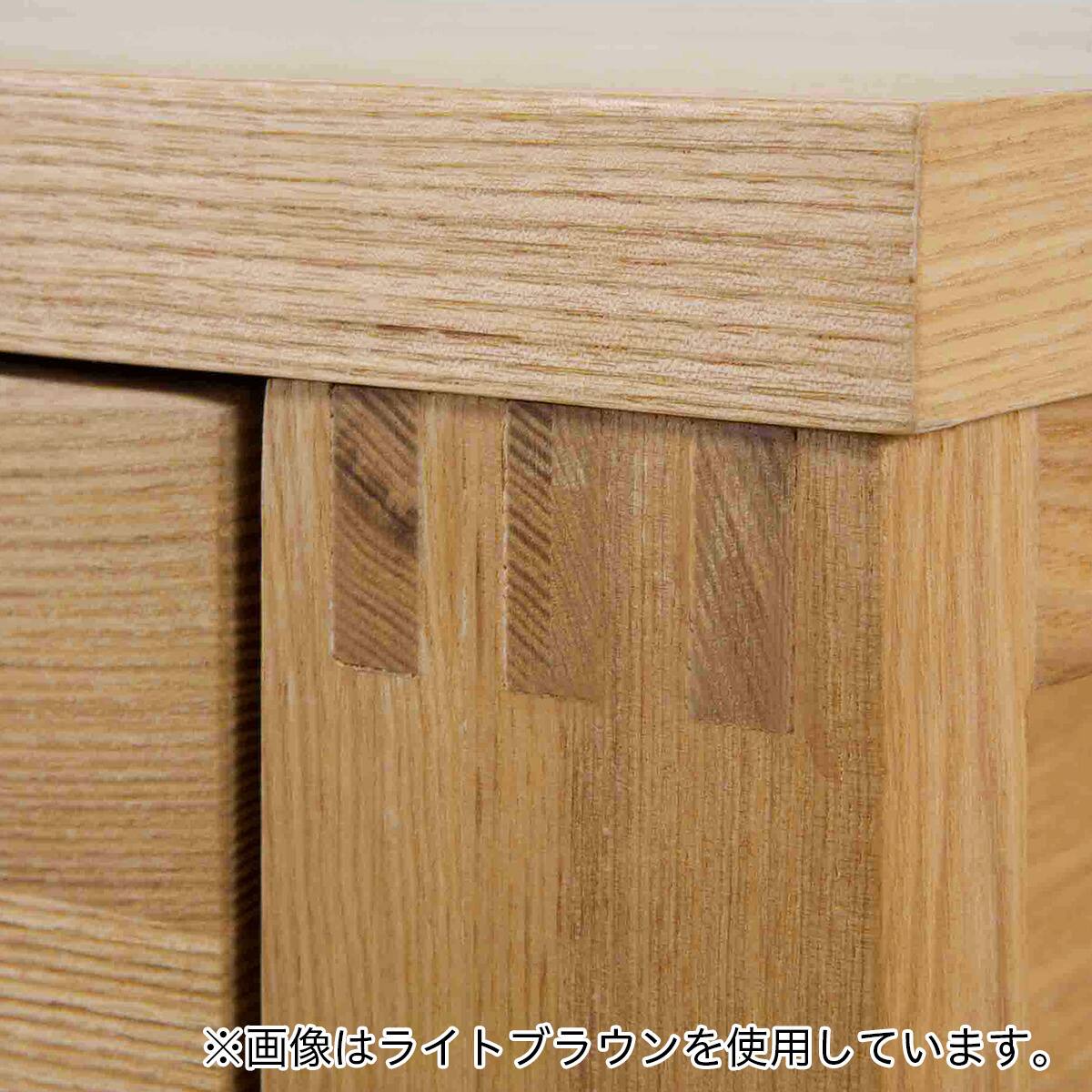 タモ突板の木目がうつくしい天然木デスク 奥行59cm(幅120cm ダーク