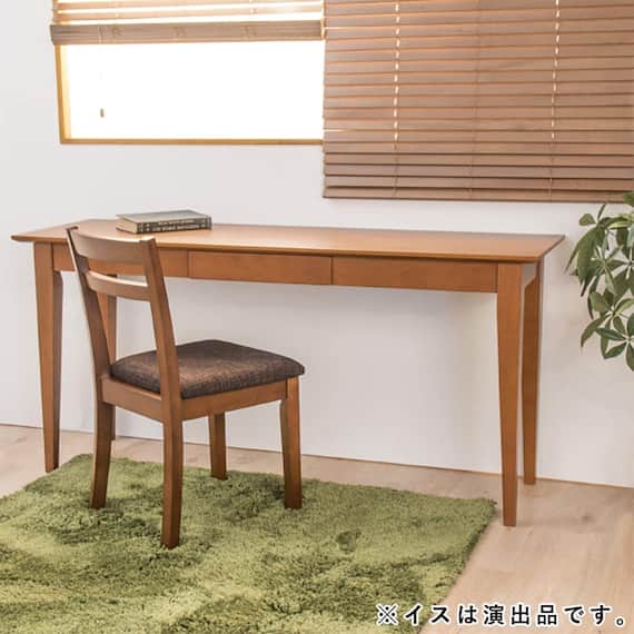 天然木スリムデスク(幅150cm GRC WN) 1枚目画像