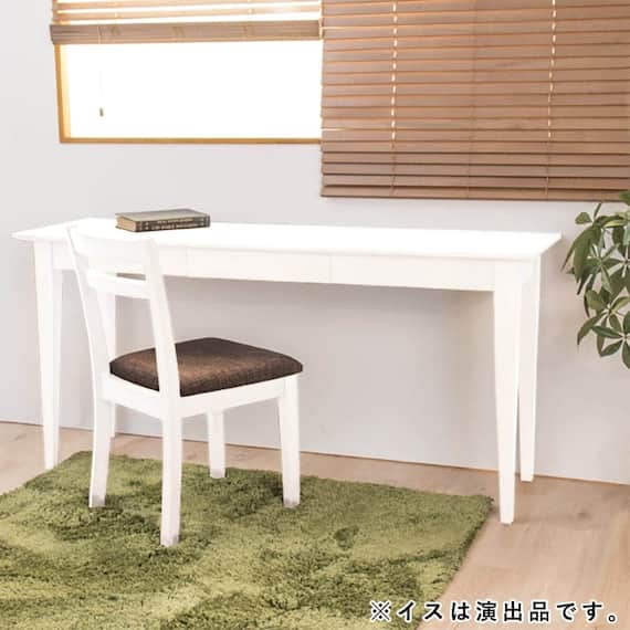 天然木スリムデスク(幅150cm GRC WH) 1枚目画像