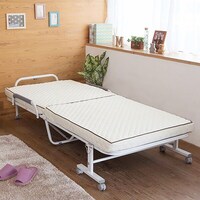 コンパクトセミショートシングル折りたたみベッド(幅84×奥行190cm WH)