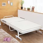 コンパクトショートシングル折りたたみベッド(幅98×奥行190cm WH) 1枚目画像